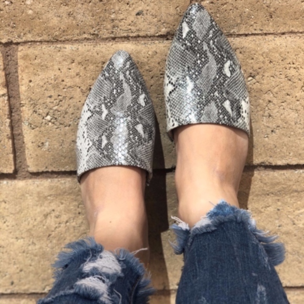 FINAL - SAVANNAH vegan leather Snake Print Mules - Picture 7 of 7